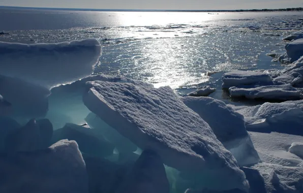 Picture winter, Canada, ice, Canada, Bay Chaleur, Heat Bay, Beresford, Beresford