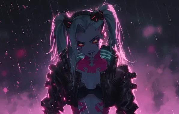 Anime, art, cyberpunk, cyberpunk, Rebecca, rebecca, cyberpunk 2077, cyberpnuk2077