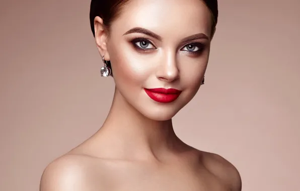 Background, portrait, brown hair, beauty, Oleg Gekman