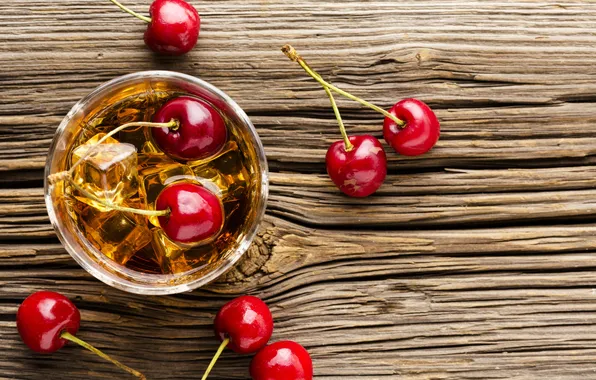 Cherry, berries, table, Cup, cocktail, drink, placer, cherry