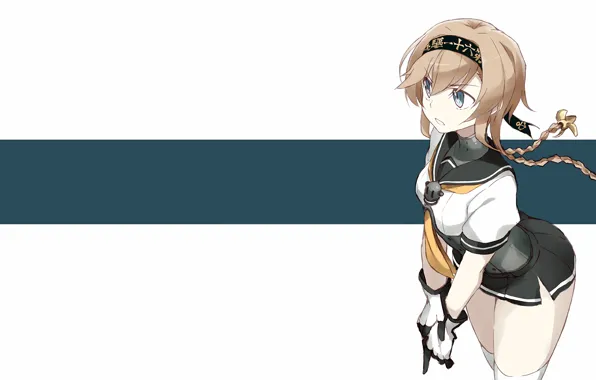 Girl, sexy, thighhighs, long hair, anime, beautiful, pretty, blonde