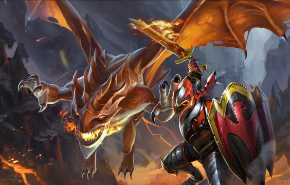 Dragon, knight, dragon, dota2, knight