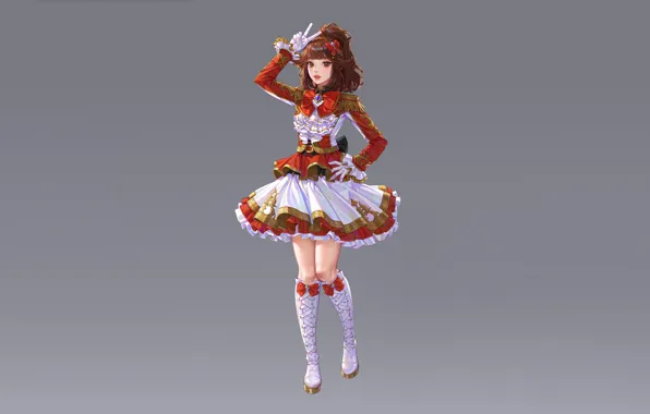 Picture girl, dress, style, art, background, Illustration, Minimalism, Characters