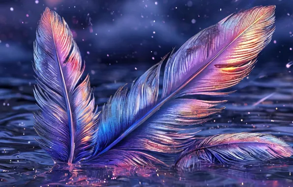 Feathers, Night, Mother of pearl