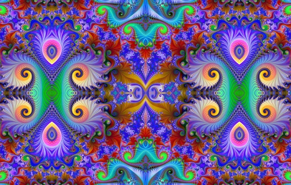 Pattern, curls, color, fractal, bright
