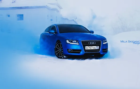 Blue, Audi, audi, smoke, blue smoke, audi a5, Audi A5