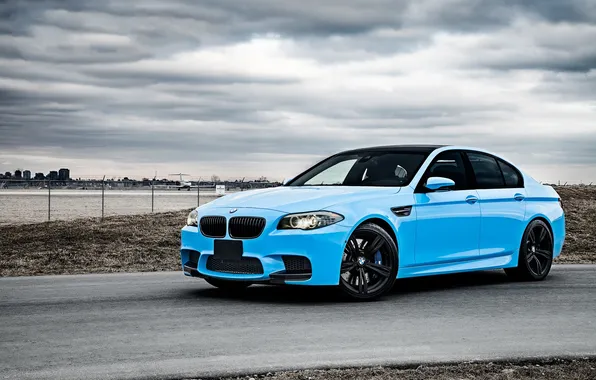 Picture BMW, Tuning, Boomer, BMW, Blue, Tuning, F10, WHEELS