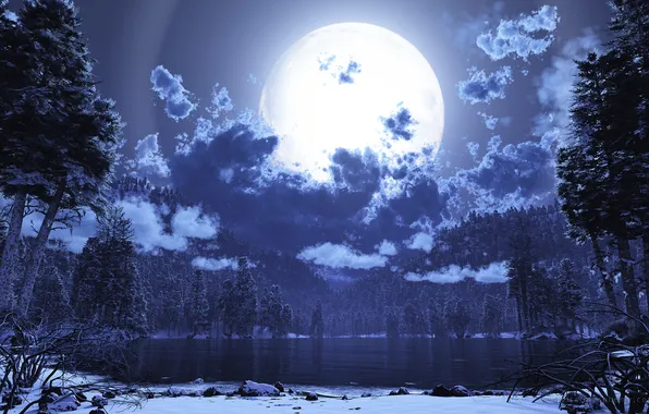Winter, lake
