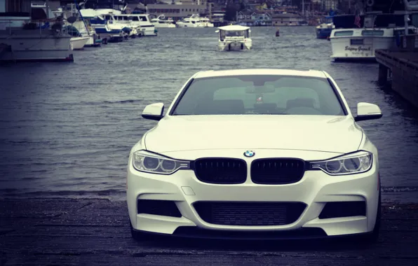 Lights, BMW, white, front, stance, f30