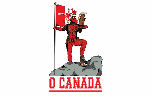 Picture Flag, Canada, Deadpool, Marvel, Deadpool, Wade Wilson, Marmot