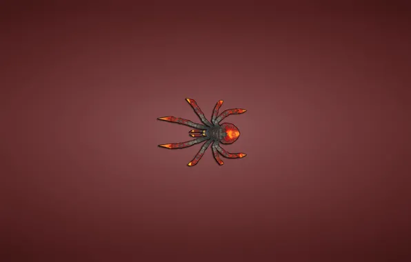 Red, minimalism, spider, spider