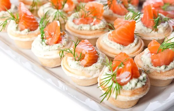 Picture sauce, salmon, tartaletki