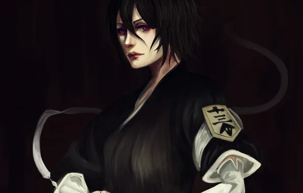 Picture girl, sword, art, characters, bleach, Kuchiki Rukia, Robas Arel