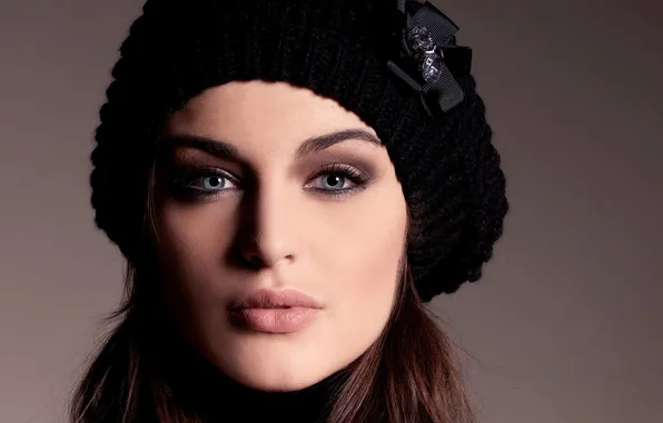 Picture eyes, face, model, hat, hair, makeup, lips, brown hair