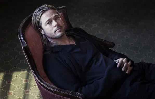 Background, chair, actor, Brad Pitt, Brad Pitt, you know