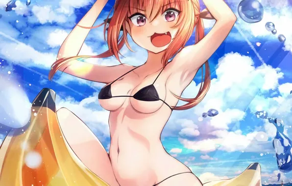 Girl, sexy, cleavage, long hair, boobs, anime, beautiful, pretty