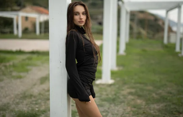 Girl, dress, nature, woman, young, beautiful, model, long-haired