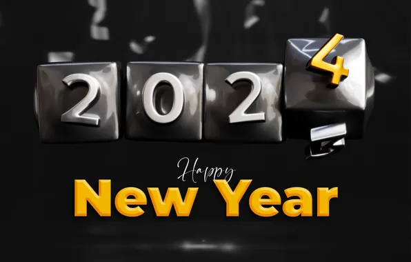 Figures, New year, date, composition, 2024, New Year 2024