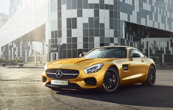 Picture car, machine, auto, orange, Mercedes, render, Mercedes-AMG GT, Transport & Vehicles