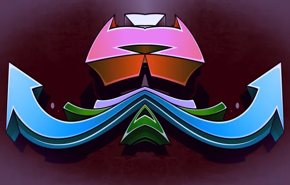 Color, arrows, figure