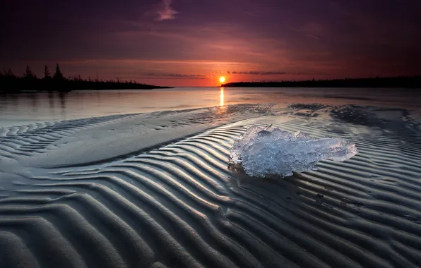 Picture sand, water, sunset, ice