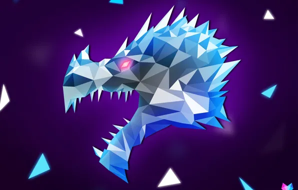 Line, dragon, triangles, angle, geometry, Dragon, jaw, art