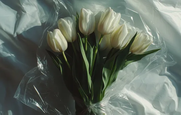 Light, flowers, paper, holiday, bouquet, spring, package, film