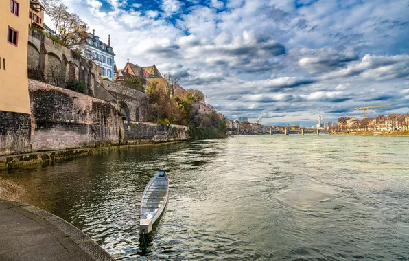 Picture Clouds, Home, Switzerland, Boats, River