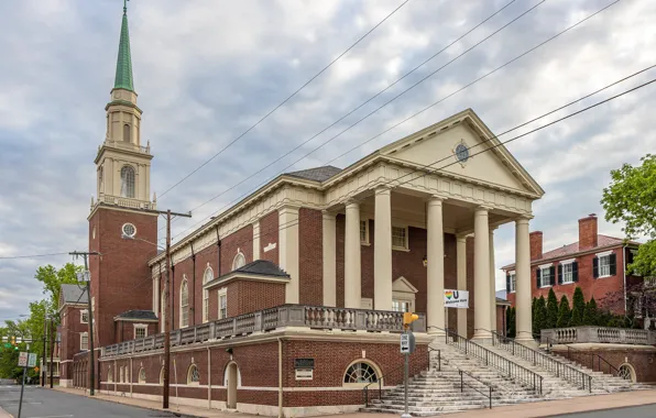 House, the building, ladder, mansion, columns