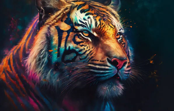 Picture animals, tiger, art, muzzle