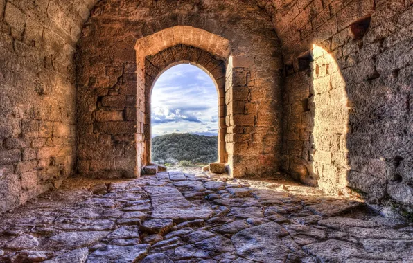 Stones, ruins, door, construction