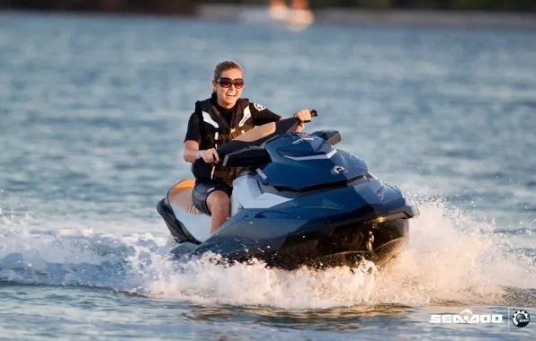 Picture water, girl, squirt, jet ski, brp, seadoo, sea doo, sea-doo