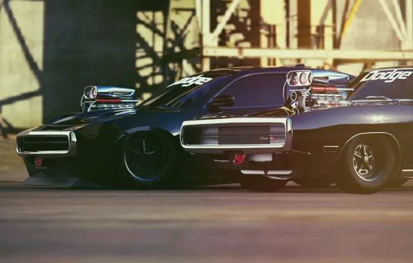 Auto, Black, Retro, Machine, Machine, Charger, Dodge Charger, Rendering