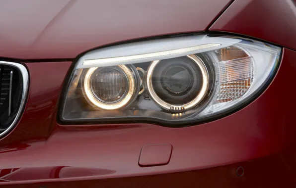 Close-up, red, lights, power, BMW, coupe
