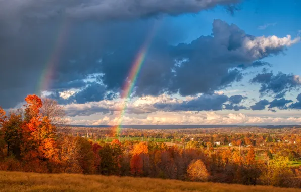 HORIZON, The SKY, CLOUDS, PLAIN, TREES, DAL, RAINBOW