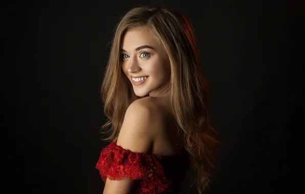 Look, girl, smile, portrait, shoulders, Ivan Shcheglov