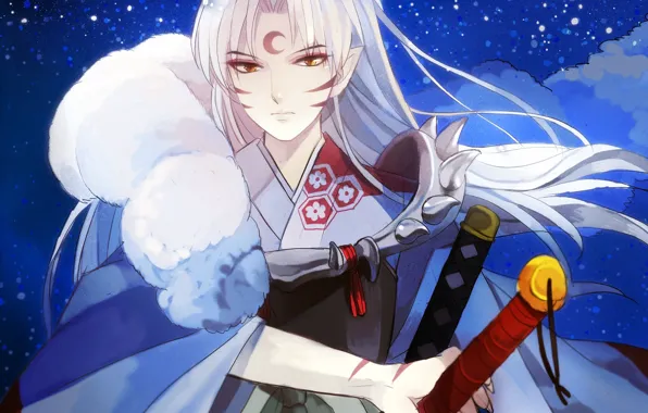Look, the demon, art, Inuyasha, Inuyasha, Seshoumaru