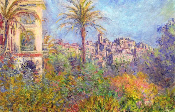 Landscape, picture, Claude Monet, Villas in Bordighera