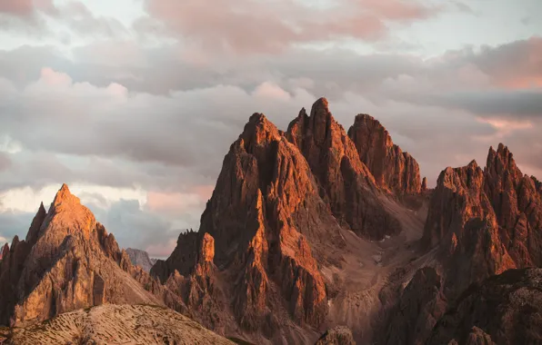 Picture the sky, clouds, mountains, nature, rocks, Italy, Italy, Dolomites