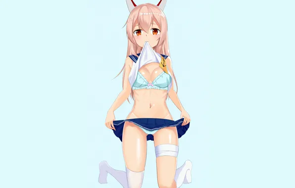Wallpaper ayanami, Pantsu, lingerie, school uniform, panties, panty, thighhighs, red eyes