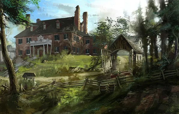 House, village, the old man, Assassin's Creed III
