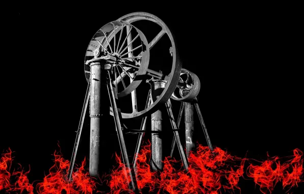 Lights, tower, drilling