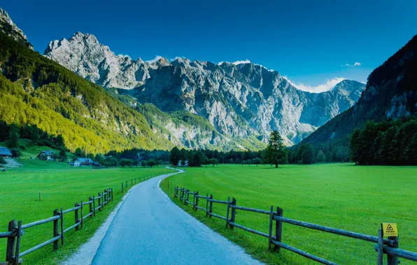 Picture mountains, slovenia, logar valley road, kamnik alps