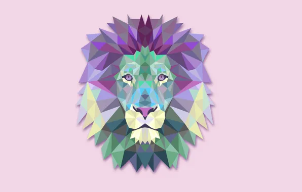 Abstraction, minimalism, Leo, light background, lion