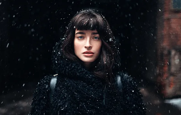 Picture snow, portrait, Natasha, George Chernyadev