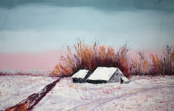 Winter, landscape, picture