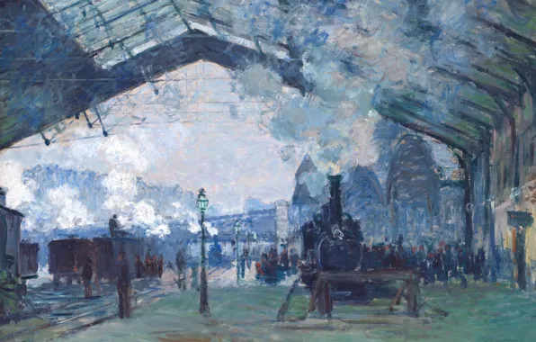 Picture, Claude Monet, genre, The Station Saint-Lazare. The Train From Normandy