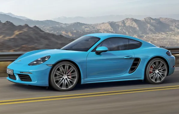 Picture Porsche, Cayman, Blue, Porsche, Blue, Coupe, 718