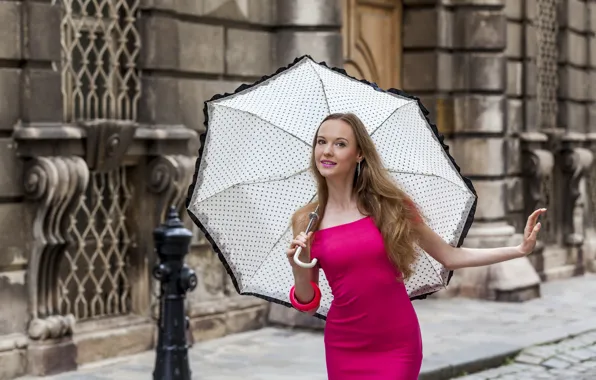 Picture girl, umbrella, model, dress, Anastasiya