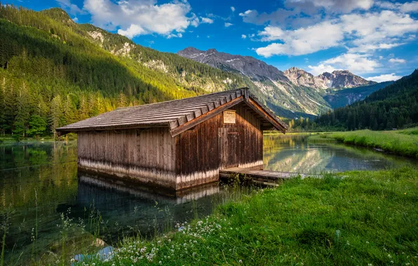 Picture mountains, lake, Austria, elling, Jägersee